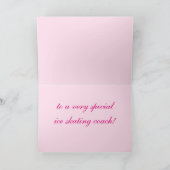 Dank Ice Skaten Coach Card mit rosa Skate Dankeskarte (Innenseite)