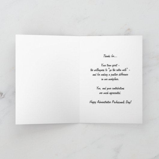 DANK IHNEN Admin Professionals Day PINK CARNATIONS Dankeskarte (Innenseite)
