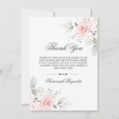 DANK IHNEN BABY SHOWER PINK FLORAL ROSE MIRL DANKESKARTE (Vorderseite)