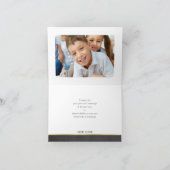 DANK IHNEN Bar mitzvah goldsterngraue Tafel Dankeskarte (Innenseite)