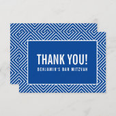 DANK IHNEN BAR MITZVAH moderne geometrische königs Dankeskarte (Vorne/Hinten)