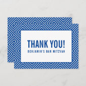 DANK IHNEN BAR MITZVAH moderne geometrische königs Dankeskarte (Vorne/Hinten)