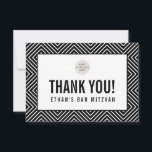 DANK IHNEN BAR MITZVAH Moderne geometrische Schwar Dankeskarte<br><div class="desc">per kat massard >>> https://linktr.ee/simplysweetpaperie << Eine einfache, stilvolle Art zu sagen, danke an Ihre Gäste für die Teilnahme an Ihrer Veranstaltung - einschließlich Ihrer Veranstaltung Logo-Setup als Vorlage ist es einfach für Sie, Ihre eigenen Details hinzufügen, oder drücken Sie die Schaltfläche Anpassen und Sie können hinzufügen oder ändern Text,...</div>
