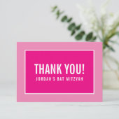 DANK IHNEN BAR MITZVAH moderne minimalistisch mädc Dankeskarte (Stehend Vorderseite)