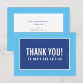 DANK IHNEN BAR MITZVAH moderne minimalistische kön Dankeskarte (Vorne/Hinten)
