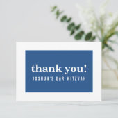DANK IHNEN BAR MITZVAH moderne minimalistische Mar Dankeskarte (Stehend Vorderseite)