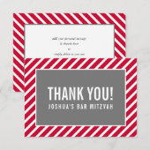 DANK IHNEN BAR MITZVAH Moderner Junge Dankeskarte (Vorne/Hinten)