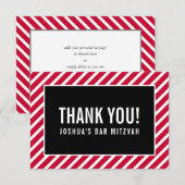 DANK IHNEN BAR MITZVAH Moderner Junge Dankeskarte (Vorne/Hinten)