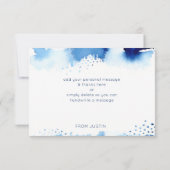 DANK IHNEN BAR MITZVAH Moderner Stern Blau Wasserf Dankeskarte (Rückseite)