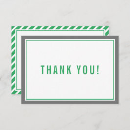 DANK IHNEN BAR MITZVAH Moderner Streifen nfl grün  Dankeskarte