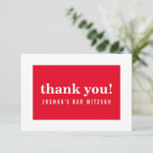 DANK IHNEN BAR MITZVAH Modernes, minimalistisches  Dankeskarte (Stehend Vorderseite)