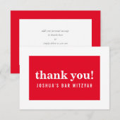 DANK IHNEN BAR MITZVAH Modernes, minimalistisches  Dankeskarte (Vorne/Hinten)