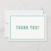 DANK IHNEN BAR MITZVAH Modernes, schlichtes, grüne Dankeskarte (Vorderseite)