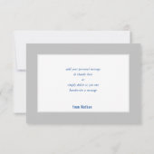 DANK IHNEN BAR MITZVAH Modernstes Graublau Dankeskarte (Rückseite)