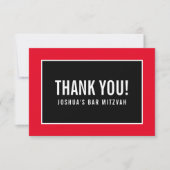 DANK IHNEN BAR MITZVAH Modernstes, minimalistische Dankeskarte (Vorderseite)