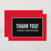 DANK IHNEN BAR MITZVAH Modernstes, minimalistische Dankeskarte (Vorne/Hinten)