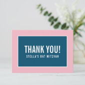 DANK IHNEN BAR MITZVAH Modernstes, minimalistische Dankeskarte (Stehend Vorderseite)