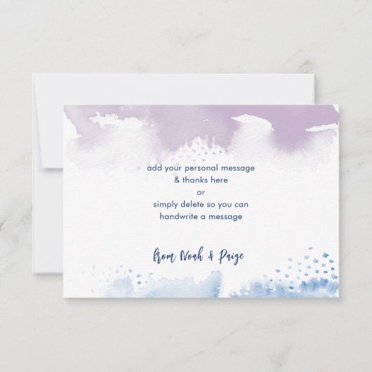 DANK IHNEN BAR MITZVAH Stern blau lila Aquarell Dankeskarte (Rückseite)