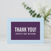 DANK IHNEN BAT MITZVAH moderne Auberginen-Pflanze Dankeskarte (Stehend Vorderseite)