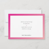 DANK IHNEN BAT MITZVAH modernen hellen rosa Farbve Dankeskarte (Rückseite)