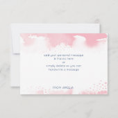 DANK IHNEN BAT MITZVAH modernen Stern PINK Aquarel Dankeskarte (Rückseite)