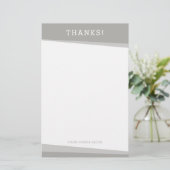 DANK IHNEN BEACHTEN, einfach, modern cool grau Briefpapier (Stehend Vorderseite)