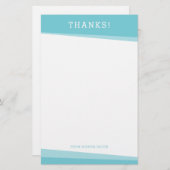 DANK IHNEN BEACHTEN einfache moderne türkisblaue Briefpapier (Vorne/Hinten)