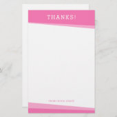 DANK IHNEN BEACHTEN einfache moderne Winkel rosa Briefpapier (Vorne/Hinten)