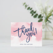 DANK IHNEN BEACHTEN, handbuchstabiert blass rosa A Einladung (Stehend Vorderseite)