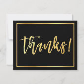 DANK IHNEN BEACHTEN handbuchstabierte goldene Schr Einladung (Vorderseite)