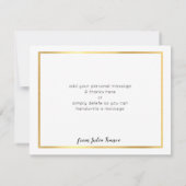 DANK IHNEN BEACHTEN handbuchstabierte goldene Schr Einladung (Rückseite)