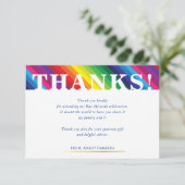 DANK IHNEN BEACHTEN helle, farbenfrohe Regenbogens RSVP Karte (Stehend Vorderseite)