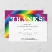 DANK IHNEN BEACHTEN helle, farbenfrohe Regenbogens RSVP Karte (Vorne/Hinten)
