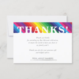 DANK IHNEN BEACHTEN helle, farbenfrohe Regenbogens RSVP Karte