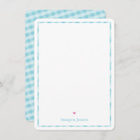 DANK IHNEN BEACHTEN niedlichen hübschen Karo Aqua 