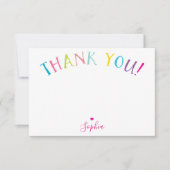 DANK IHNEN BEACHTEN Regenbogenbriefe in hellen Far Einladung (Vorderseite)