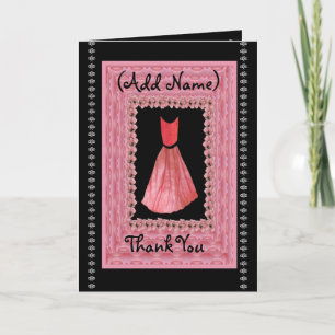DANK IHNEN Bräute RED Gown & PINK Cloud Frame Dankeskarte