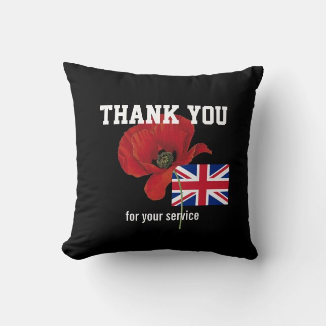 DANK IHNEN British Servicemen Poppy UNION JACK Kissen (Vorderseite)