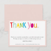 DANK IHNEN Business moderne helle Typografie Dankeskarte (Vorne/Hinten)