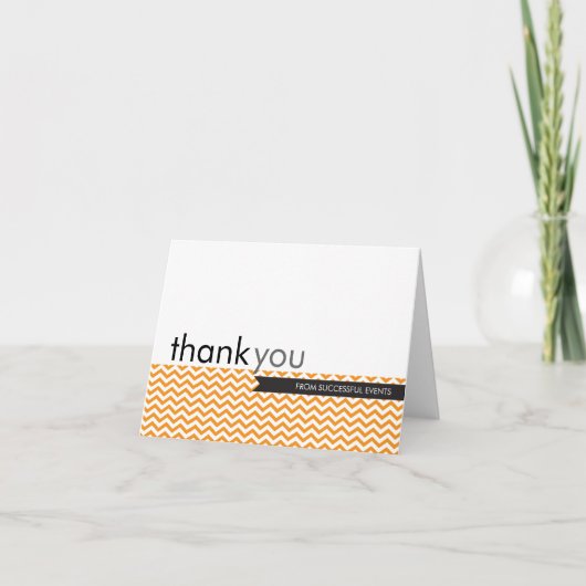 DANK IHNEN CARD trendige moderne Zickzack Streifen Dankeskarte (Vorderseite)