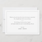 DANK IHNEN einfaches Overlay Foto elegant Dankeskarte (Rückseite)