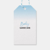 DANK IHNEN Elephant Blue BOY Mommy & BABY SHOWER Geschenkanhänger (Rückseite)