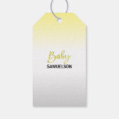 DANK IHNEN Elephant Yellow Gray Mommy & BABY SHOWE Geschenkanhänger (Rückseite)