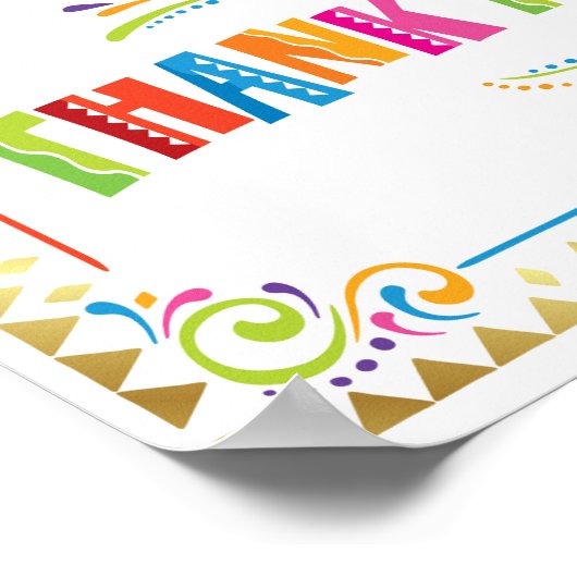 DANK IHNEN Fiesta Party Signieren Print Poster (Ecke)