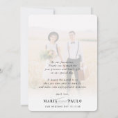 DANK IHNEN Foto elegante Schicht Kalligraphie Einladung (Rückseite)