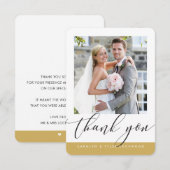 DANK IHNEN Foto moderner Kalligraphie Gold Dankeskarte (Vorne/Hinten)