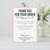 DANK IHNEN FÜR IHRE BESTELLUNG Glam einfügen moder Dankeskarte (Stehend Vorderseite)