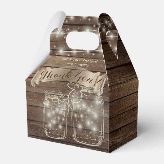 DANK IHNEN Gable Box Personalisiert Rustic Mason J Geschenkschachtel (Vorderseite)