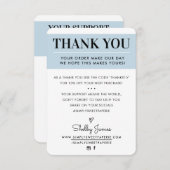 DANK IHNEN Geschäftsauftrag einfügen modern blass Dankeskarte (Vorne/Hinten)