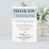 DANK IHNEN Geschäftsauftrag einfügen modern blass Dankeskarte (Stehend Vorderseite)